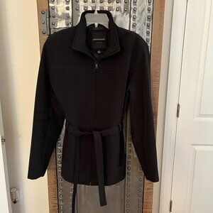 Vintage 90s Andrew Marc Black Belted Water-Resistant Coat, Size M